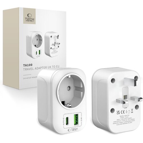 TECH-PROTECT TA100 ADAPTER IZ VB V EU ZA POLNJENJE POTOVALNIH DODATKOV, (5000337485) Cene