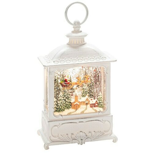Konstsmide LED lanterna sa snijegom (U zatvorenom, Prljavo bijela, D x &amp;Scaron; x V: 8,5 x 13,5 x 25 cm, Djed Božićnjak) Slike