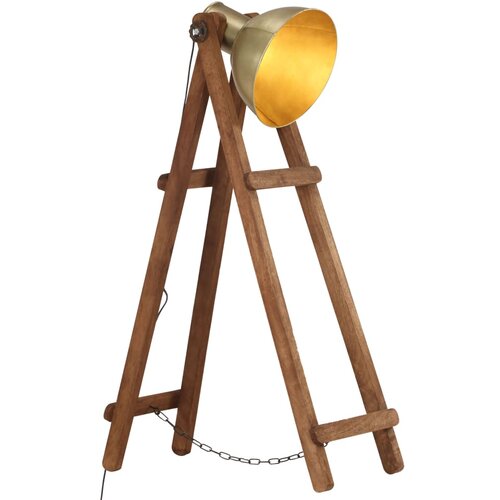 VidaXL Stoječa svetilka medeninasta E27 trden mangov les, (21020989) Slike