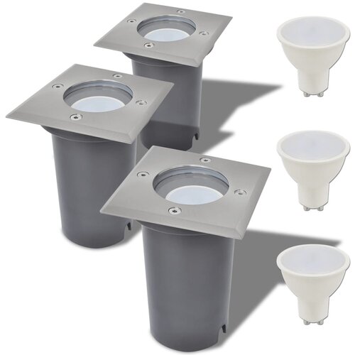 vidaXL Zunanje LED talne svetilke 3 kosi kvadratne Cene