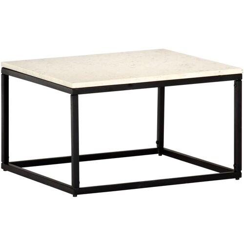 The Living Store Klubska mizica bela 60x60x35 cm kamen z marmorno teksturo - Klubska Mizica, (21574865) Cene