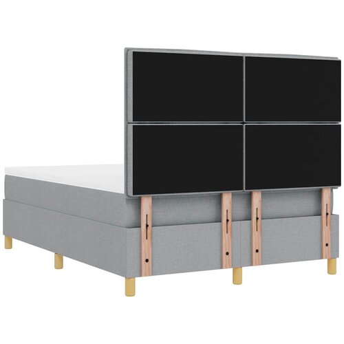  Krevet s opruga kutije Svjetlosiva 200 x 140 cm tkanina Slike