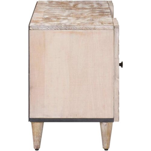  ormar s pohranom Bijelo 105 x 33 5 x 46 cm Čvrsto drvo manga - Bijelo Slike