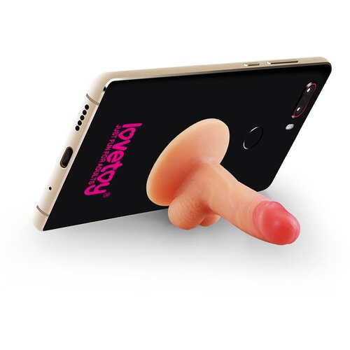 Lovetoy - držač za telefon s vakuumom - mini dildo (prirodni) Cene