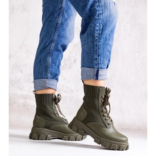 Gemre Green ankle boots with elastic upper Zogba Cene