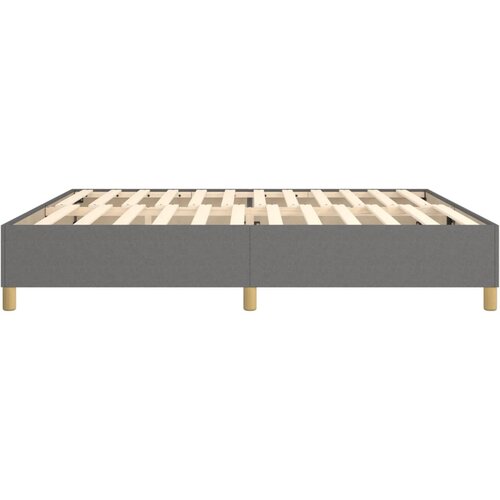 Okvir za krevet s oprugom tamnosivi 200x200 cm od tkanine Slike