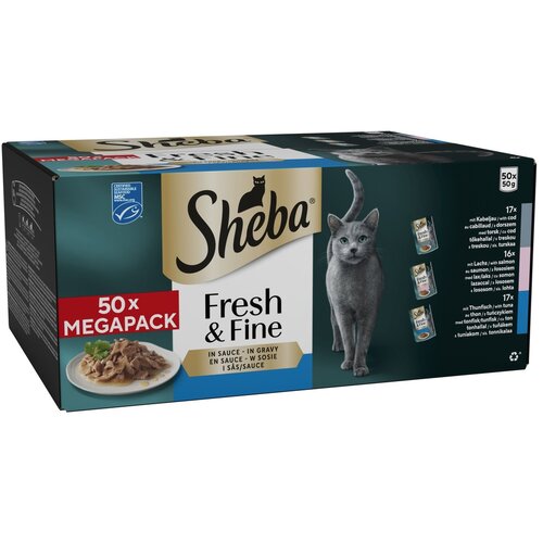  Multipack Sheba Fresh & Fine vrećice 50 x 50 g - S bakalarom, lososom i tunom u umaku Cijene