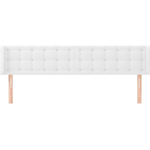  Uzglavlje s u&amp;scaron;ima bijeli 183x16x78/88 cm od umjetne kože Slike