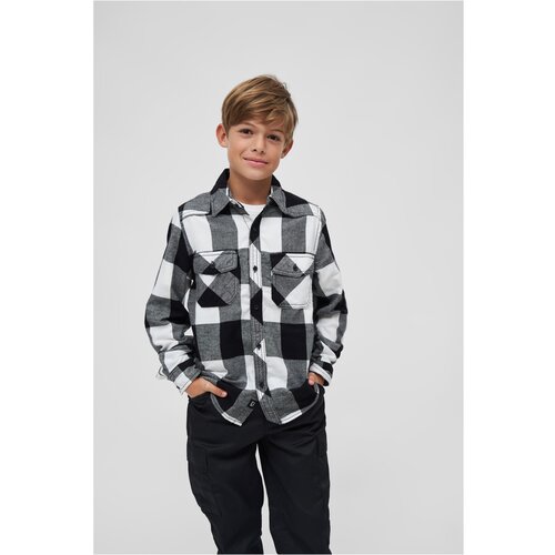 Brandit Children's plaid shirt white/black Cene