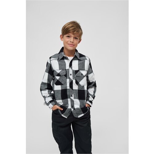 Brandit Children's plaid shirt white/black Slike