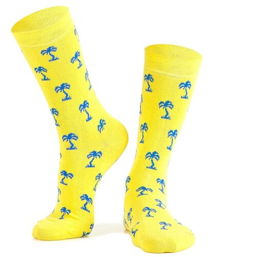 Fasardi Yellow women's socks with palm trees Slike