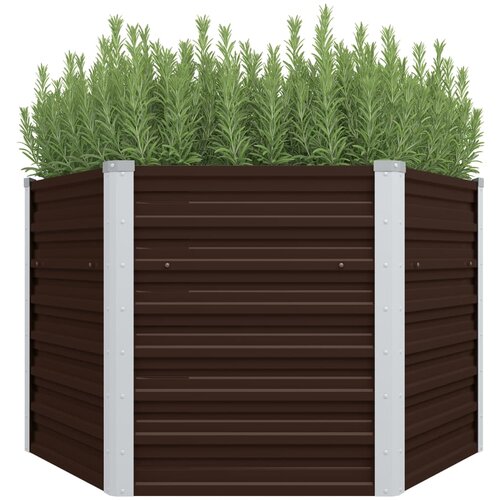 VidaXL Visoka greda rjava 129x129x77 cm pocinkano jeklo, (20618564) Slike