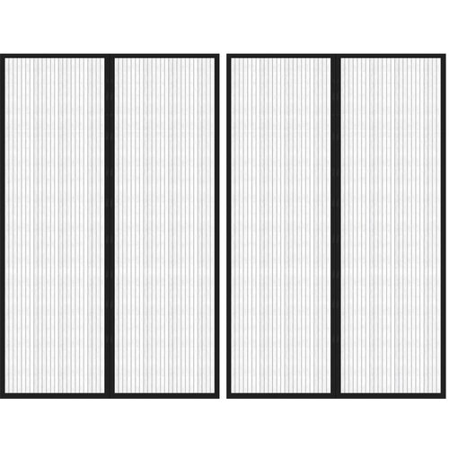 VidaXL Zavesa proti mrčesu 2 kosa z magnetnimi bloki črna 220x130 cm Slike