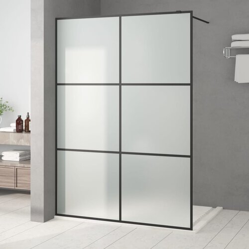 vidaXL Pregrada za tu&scaron; črna 140x195 cm motno ESG steklo Cene