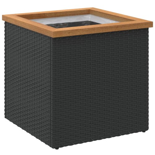 Maison Chic Vrtno korito - Greda - Cvetlični Lonec črno 40x40x40 cm poli ratan, (21788539) Slike