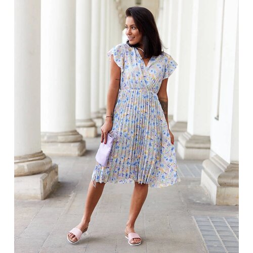 Gemre White pleated floral dress Ottavio Slike
