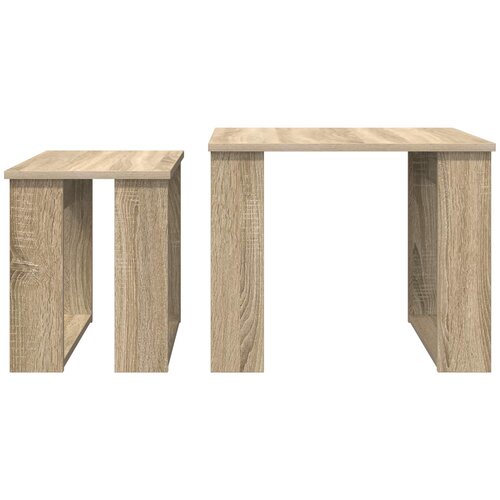  Set stolića za kavu 2 pcs Sonoma hrast Konstruirano drvo Slike