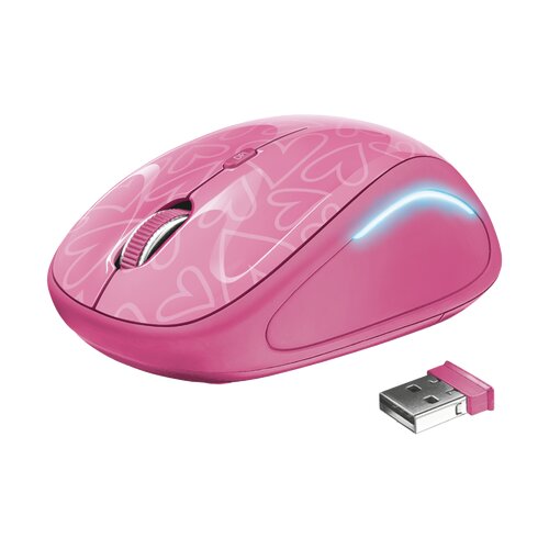 Trust YVI FX bežični optički miš 1600dpi pink 22336 bežični miš Slike