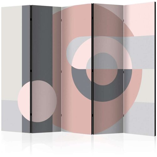  Paravan u 5 dijelova - Geometric Wreath (Pink) II [Room Dividers] 225x172 Slike