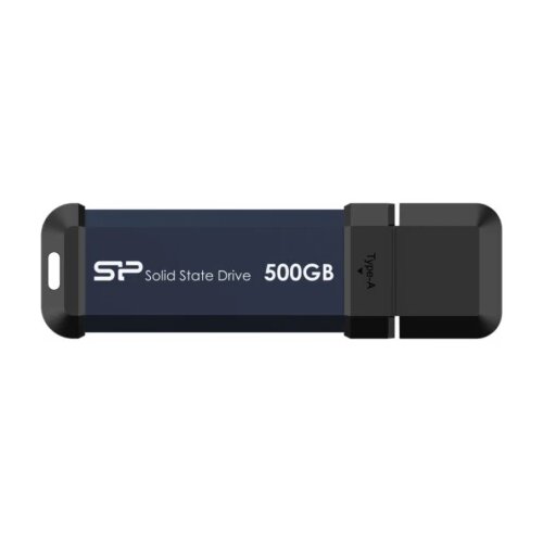Silicon Power Portable Stick-Type SSD 500GB, MS60, USB 3.2 Gen 2 Type-A, Read up to 600MB/s, Write up to 500MB/s, Blue Cene