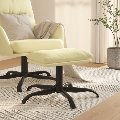 The Living Store Stolček za noge krem 60x60x36 cm umetno usnje - Stolček Za Noge, (21482197) Slike