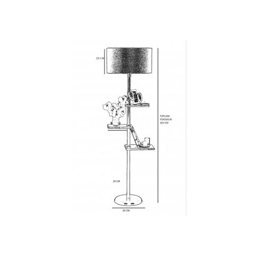 Opviq 534LUN2106 Podna lampa, Bordo Slike