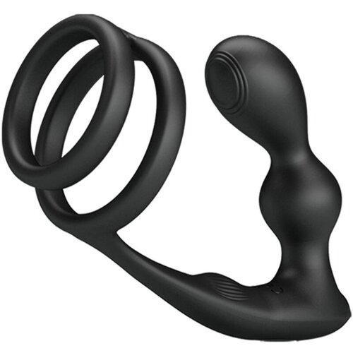 PRETTY LOVE MALE PRETTY LOVE - MARSHALL PENIS RING WITH VIBRATORY ANAL PLUG WITH REMOTE CONTROL Cene