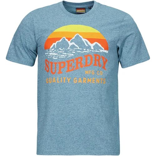 Superdry Majice s kratkimi rokavi GREAT OUTDOORS RELAXED Modra