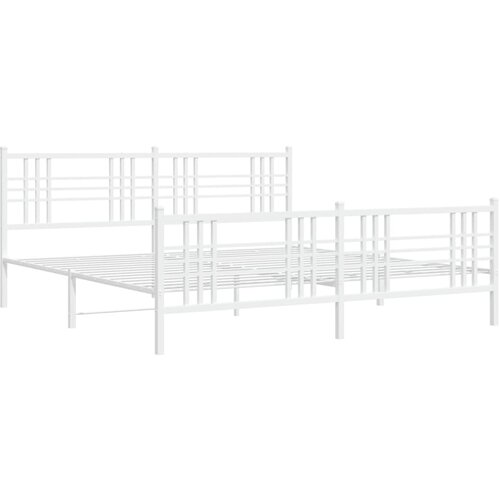 vidaXL Metalni okvir kreveta uzglavlje i podnožje bijeli 200x200 cm Cijene