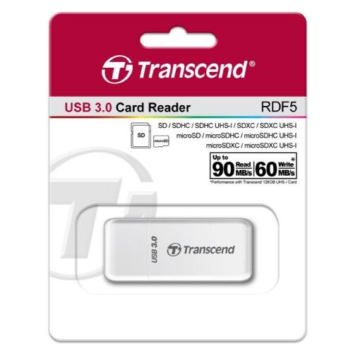 Transcend Vanjski čitač kartica USB 3.0 RDF5W bijela Slike