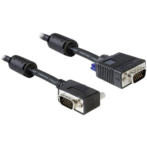 Delock VGA priključni kabel VGA 15-polni vtič\, VGA 15-polni vtič 2.00 m črna 83173 lahko se privije VGA kabel, (20418411) Cene