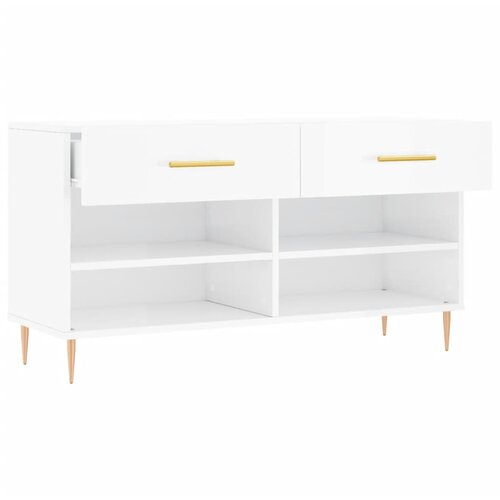  Klupa za cipele bijela 102 x 35 x 55 cm od konstruiranog drva Slike