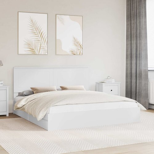 Krevet s od storage Bijelo 180 x 200 cm Konstruirano drvo Cene