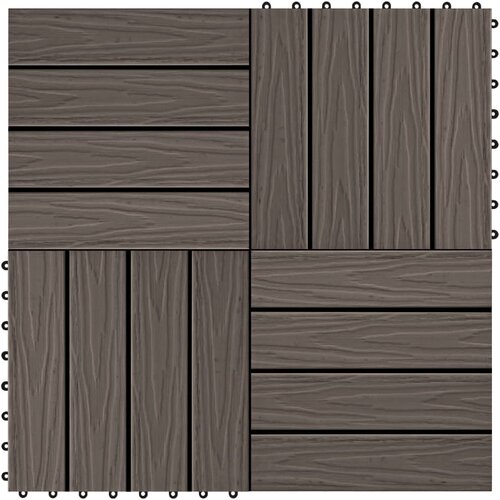 vidaXL Talne plošče 11 kosov globok relief WPC 30x30 cm 1 m² rjava Cene