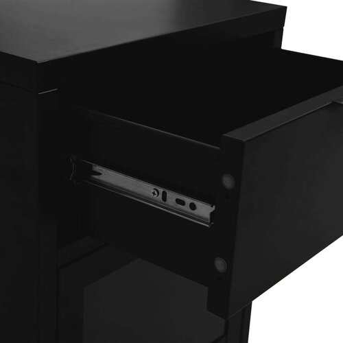 VidaXL noćni ormarići 2 kom crni 40 x 30 x 54,5 cm od čelika i stakla Slike