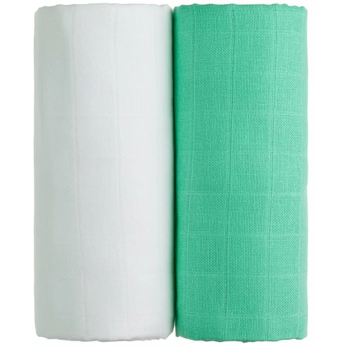 T-TOMI set od 2 pamučna ručnika u bijeloj i zelenoj boji Tetra, 90 x 100 cm