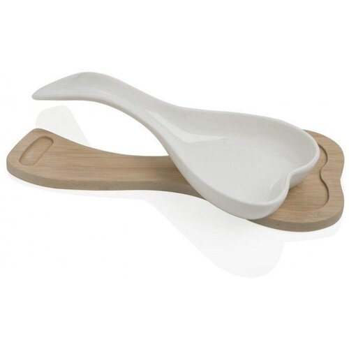 Brandani podstavek za kuhalnico oblika srca 26x10,5cm, les-bambus, porcelan Cene