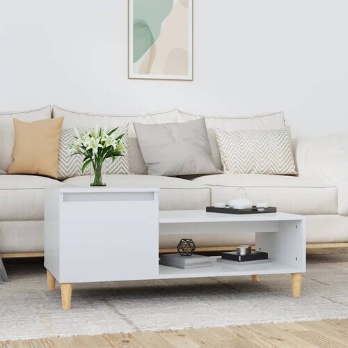  Stolić za kavu sjajni bijeli 100x50x45 cm od konstruiranog drva Cijene