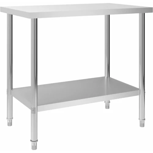 vidaXL Kuhinjski radni stol 100 x 60 x 85 cm od nehrđajućeg čelika