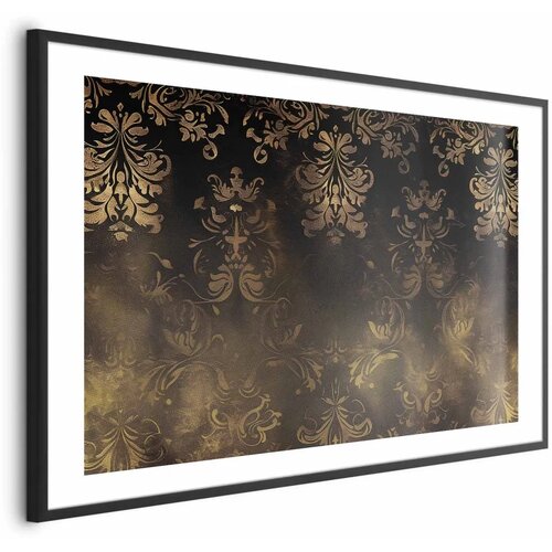  Plakat - Dark Baroque Patterns with Golden Accents 42x29.7 Crni okvir s margom Cene