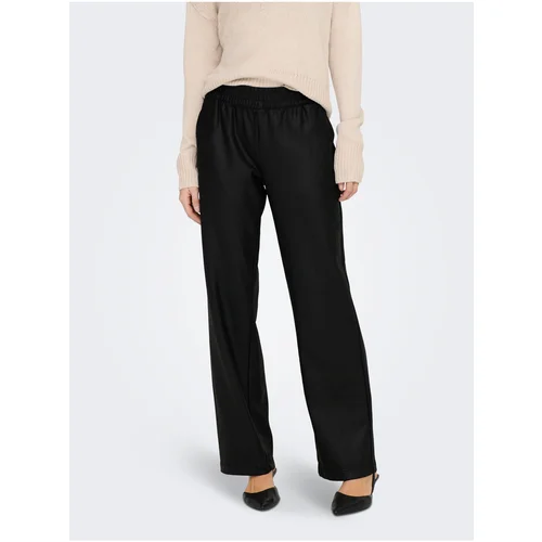 Only Black Women's Leatherette Trousers Pop Star - Ladies