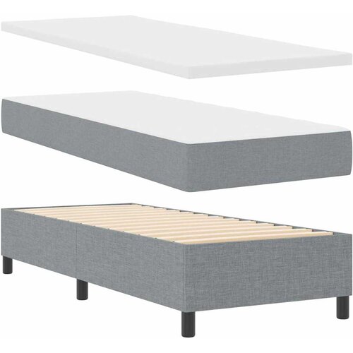  Krevet s opruga kutije Svijetlo siva 200 x 80 cm tkanina Slike