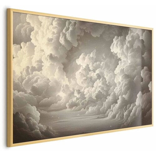  Plakat Whisper of Illuminated Clouds: Soft Light Play in the Sky Theater 60x40 Zlatni okvir Cijene