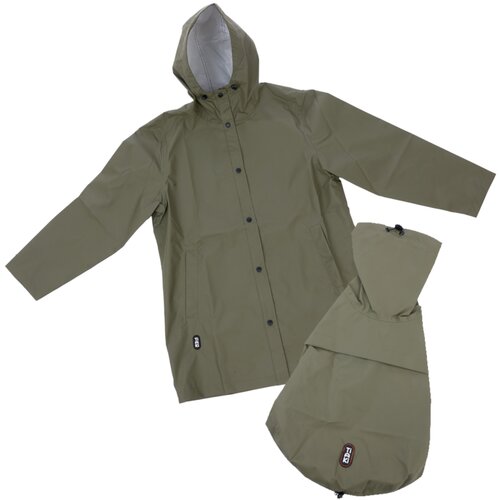 TIAKI Pet &amp;amp; Parent ki&amp;scaron;na kabanica usklađena stila za vlasnika i ljubimca - Ki&amp;scaron;na kabanica za vlasnika L/XL + odgovarajuća ki&amp;scaron;na kabanica za psa, duljina leđa cca 50 cm Slike