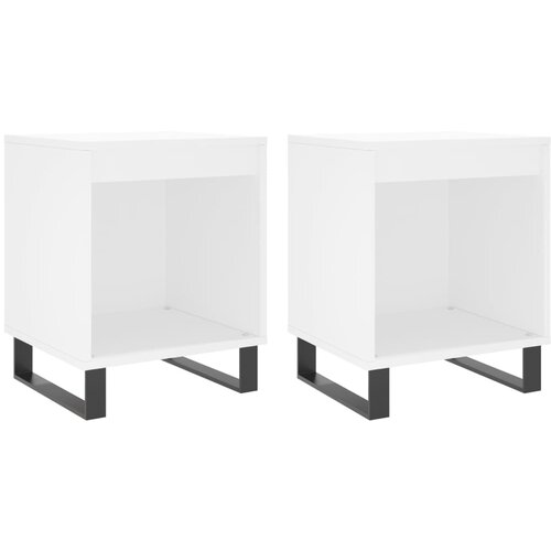 Maison Chic Dvo delni komplet Nočne omarice - Nočne mize bela 40x35x50 cm inženirski les, (21687658) Slike