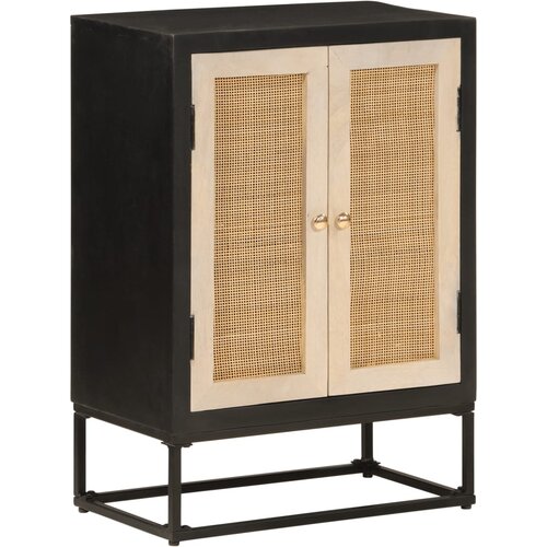 The Living Store Komoda črna 55x30x76 cm trden mangov les in železo - Komoda, (21660925) Slike
