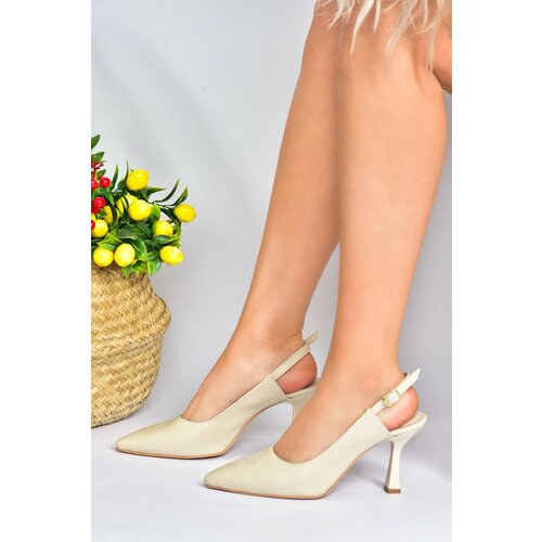 Fox Shoes beige women's thin heeled shoes Slike