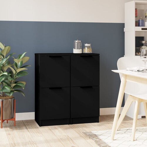 VidaXL Komode 2 kom crne 30 x 30 x 70 cm od konstruiranog drva Slike