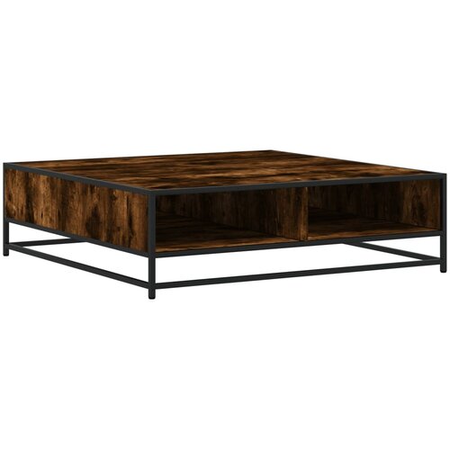 Maison Chic Klubska mizica - kavna mizica - Nizka mizica dimljeni hrast 100x100x30 cm inž. les in kovina, (21754036) Cene