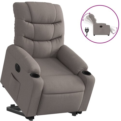 VidaXL Električni naslanjač s funkcijo vstajanja taupe blago, (20927196) Slike